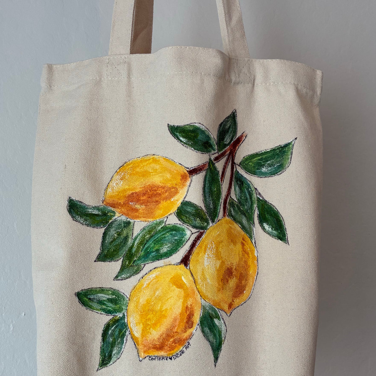 Lemons Hand Painted Tote Bag